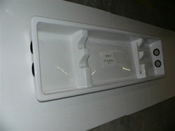 55" Fishing Rod gunnel storage insert - 2 rod Square Back - White