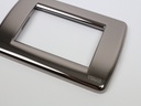 16753.31 Black/Chrome 3 Module Cover Plate, Round Corners