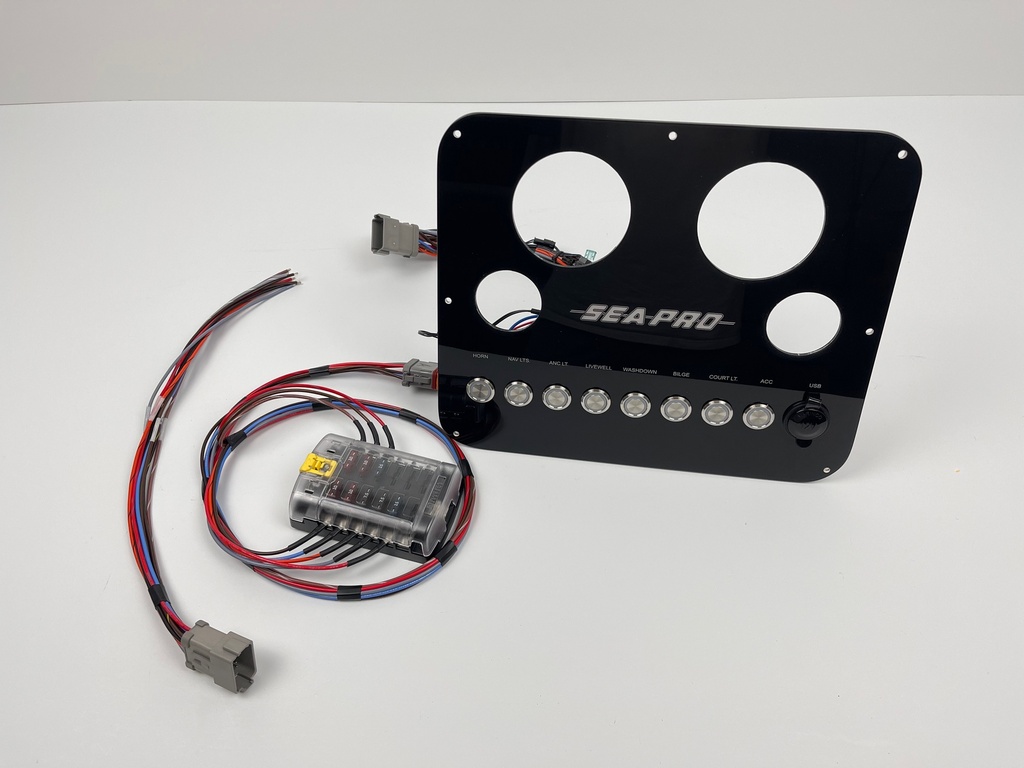 Fully Wired Replacement Panel w/ Pushbutton Switches - Sea Pro CC/WA
