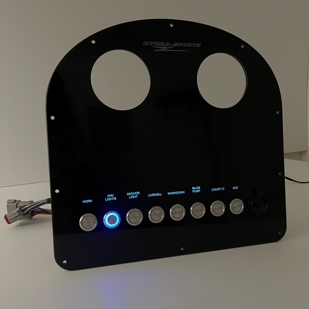 Fully Wired Replacement Panel w/ Pushbutton Switches - Hydrasports 230CC