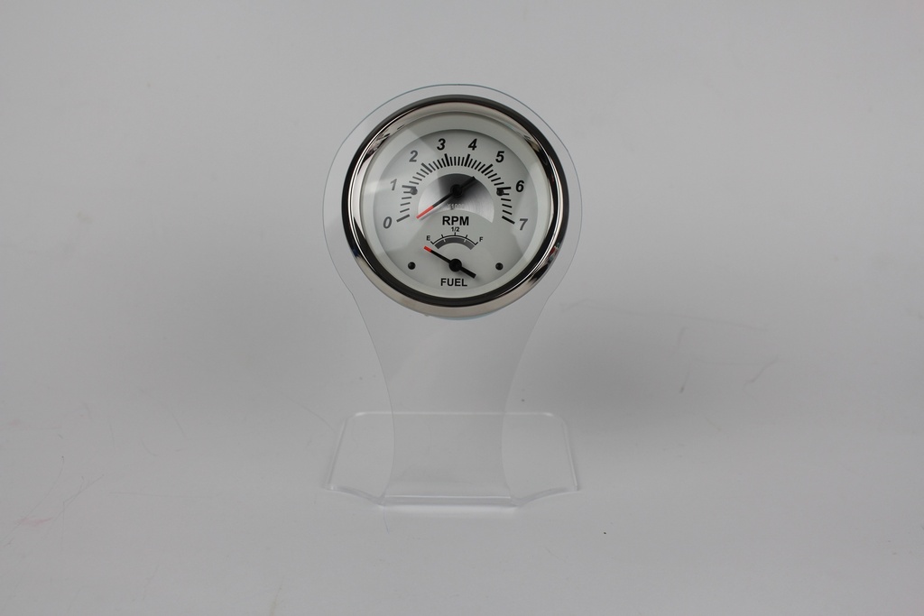White Sterling Multi-Function 3" 7K Tach, Fuel
