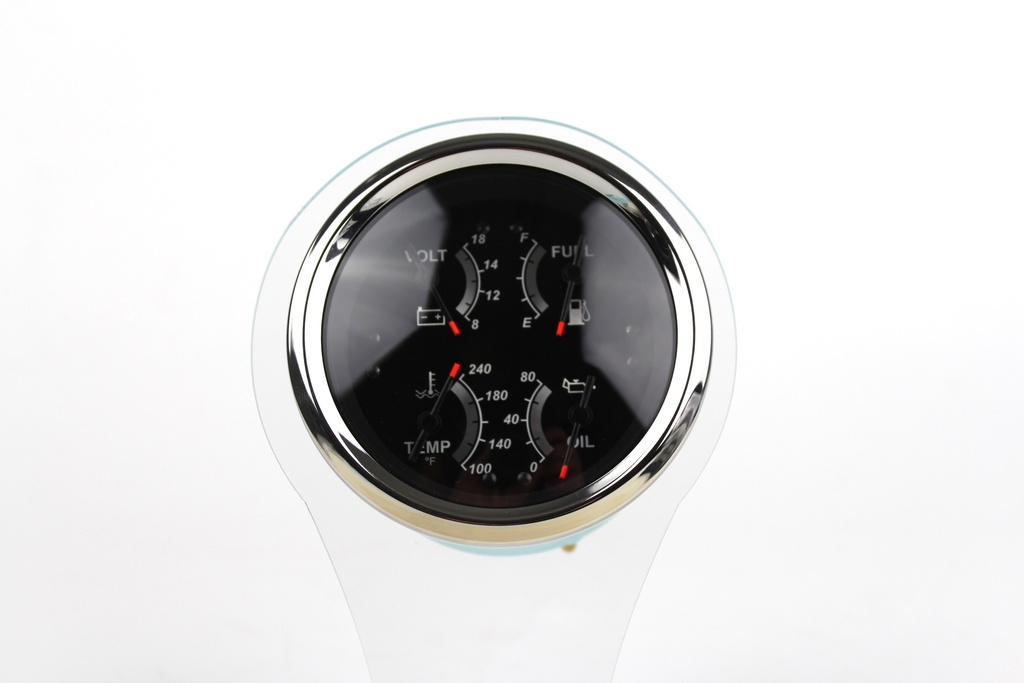 Black Sterling Multi Function 3" Fuel, Volt, Oil, Temp Gauge