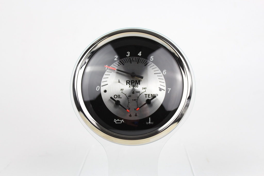 Black Sterling Multi Function 5" Tach, Oil Pressure, Temp
