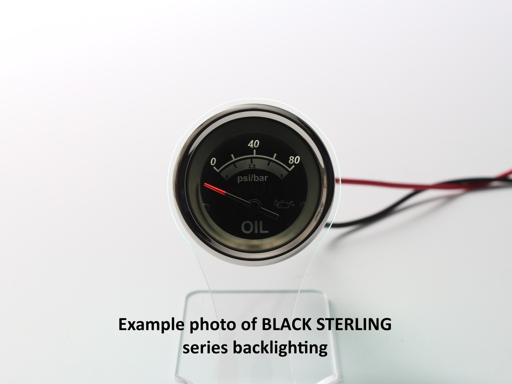 Black Sterling Water Temperature Gauge, I/O Elect 100-240F 67020F