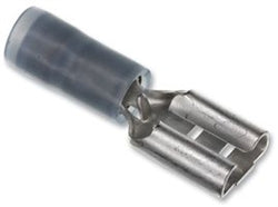 Female Quick Disconnect. Wire Gauge 16-14 AWG. Tab Width 4.75mm - 3/16" (some speaker terminals). Tab Thickness 0.81mm