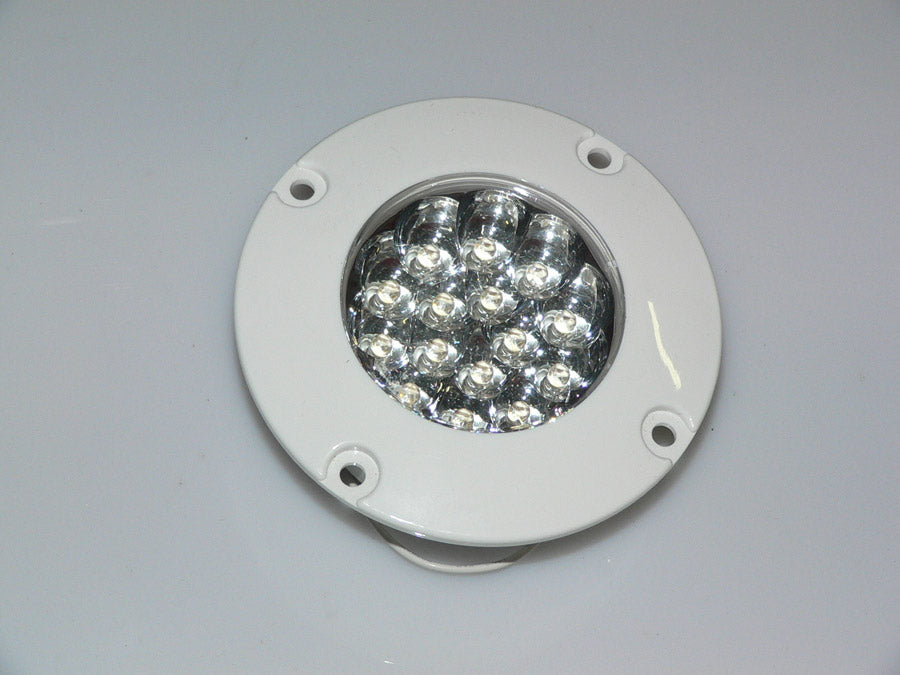Barnegat Flush Mount Light, White housing, Clear lens, BLUE LED. QL-CL-LED-B