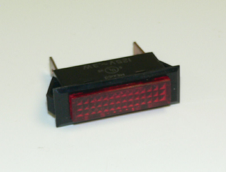 125VAC Rectangle Panel Indicator Light - Red