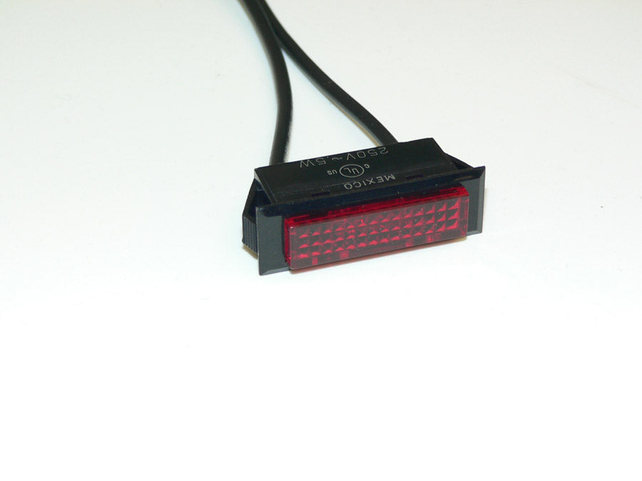 220-250VAC Rectangle Panel Indicator Light - Red
