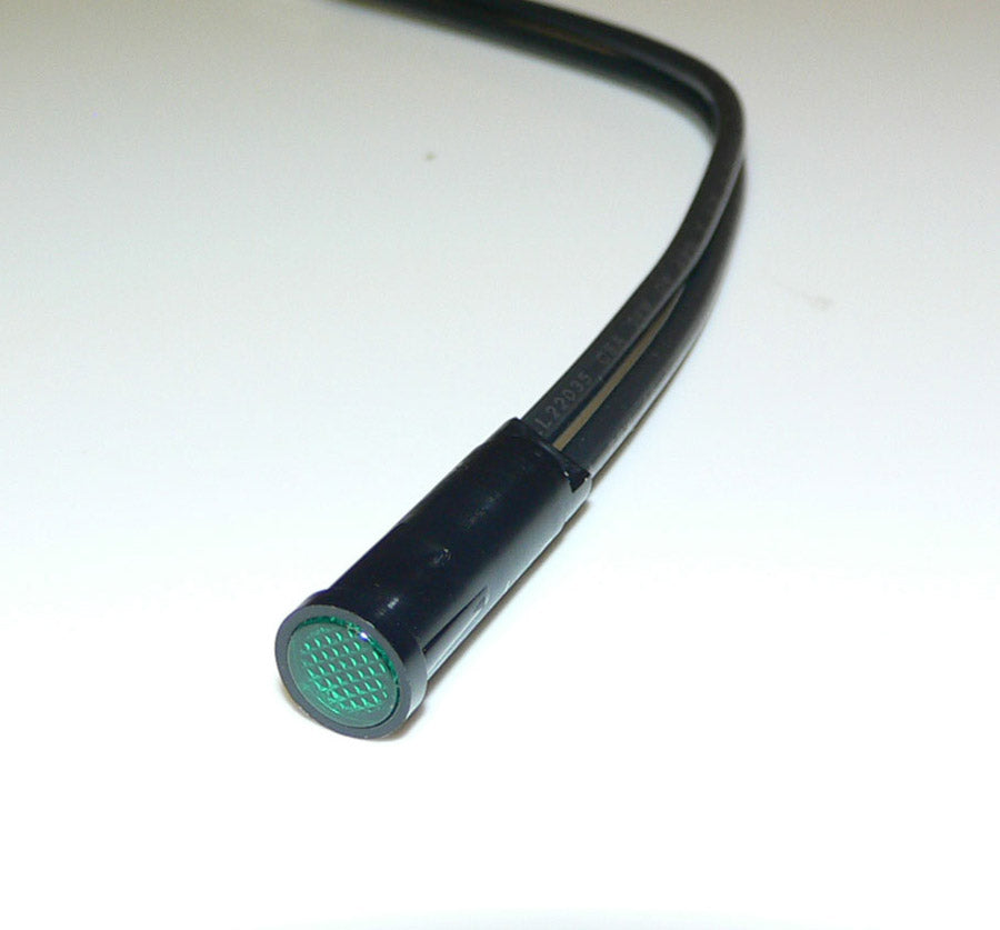 12-15VDC Indicator Incandescent Light, Flush Lens - Green