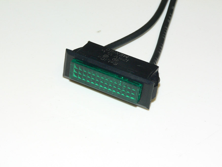 125VAC Rectangle Panel Indicator Light w/ Wire - Green
