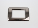 Black/Chrome 3 Module Cover Plate, Round Corners