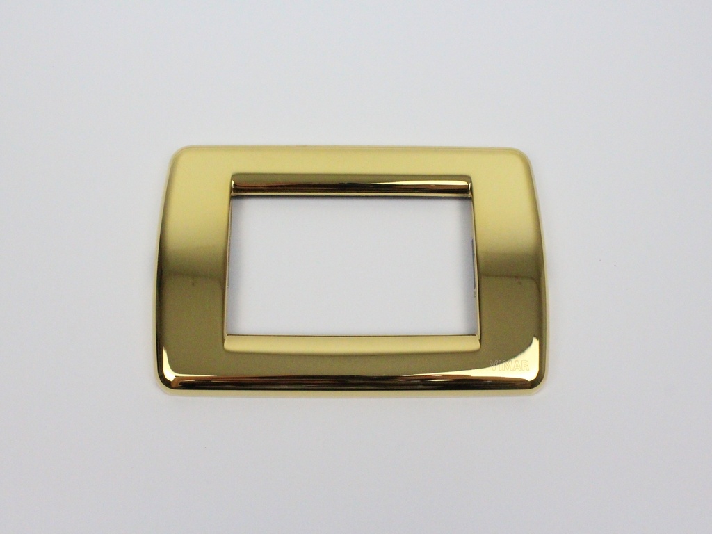 Polished Gold 3 Module Cover Plate, Round Corners