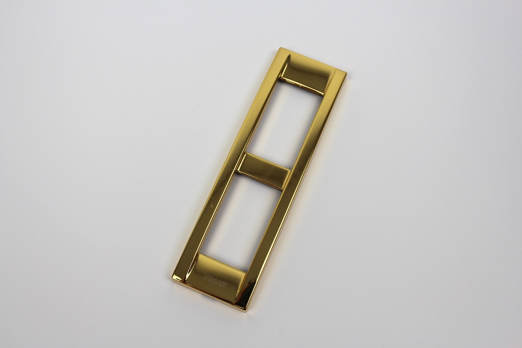 Vimar Classica Cover Plate 2 Module Gold Square Corners 16782.32