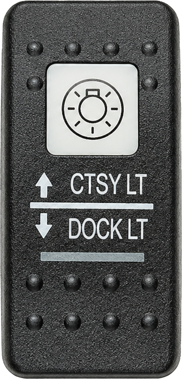 C2-H Carling Contura II V series rocker switch actuator - Courtesy Lights/Dock Lights logo
