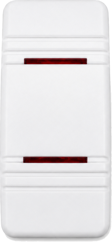 C3-AY Carling Contura II V series rocker switch actuator - White Double Red Lens