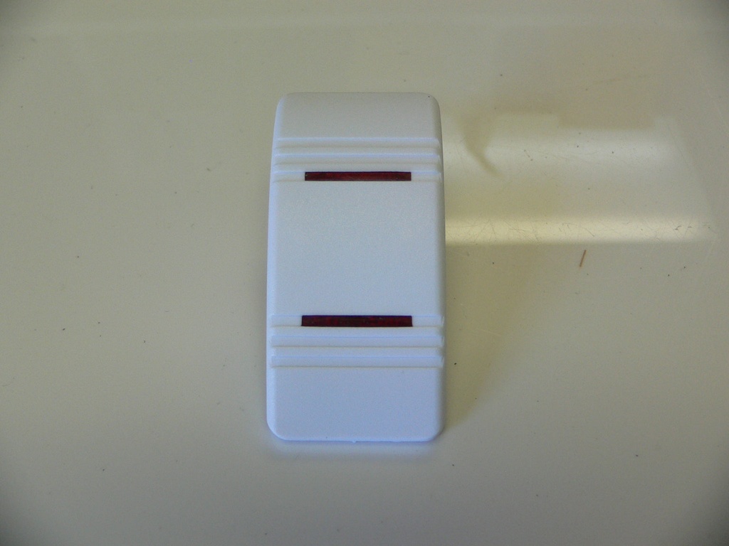 C3-AY Carling Contura II V series rocker switch actuator - White Double Red Lens