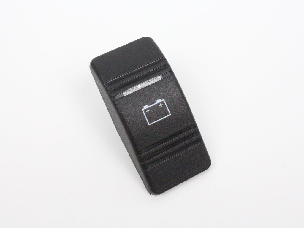 C3-B Carling Contura III V series rocker switch actuator - Black w/ Battery logo