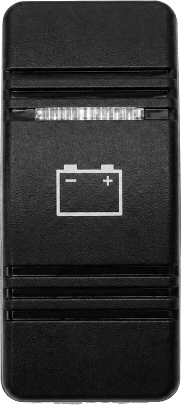C3-B Carling Contura III V series rocker switch actuator - Black w/ Battery logo
