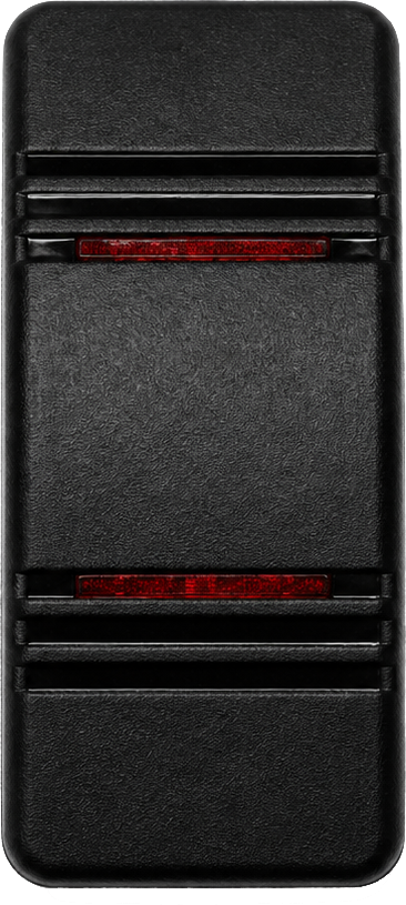 C3-E Carling Contura III V series rocker switch actuator - Black w/Double Red Lens