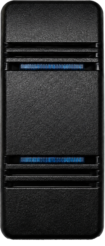 C3-H Carling Contura III V series rocker switch actuator - Black w/Double Blue Lens