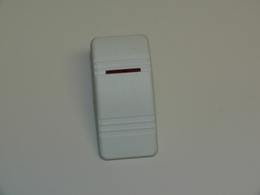 C3-V Carling Contura III V series rocker switch actuator - White w/Single Red Lens