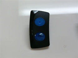C4-C Carling Contura V series rocker switch actuator - Black Double Blue Lens