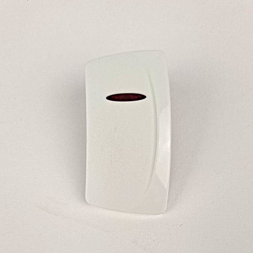 C4-J Carling Contura IV series rocker switch actuator - White Single Red Lens RH