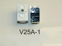 V25A-1 Carling (ON)/OFF Momentary single pole V series rocker switch white body no lamp