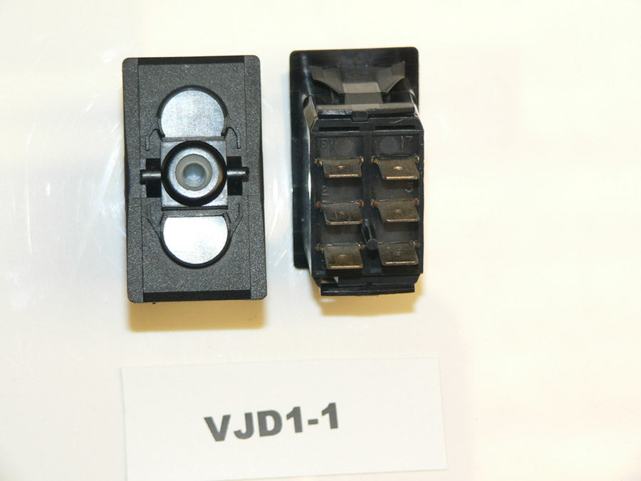 VJD1-1 Carling ON/OFF/ON double pole rocker switch, no lamps