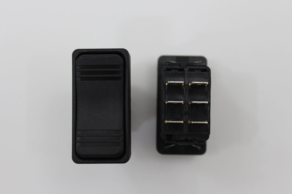 VLD1-2 Carling  (ON)/OFF/(ON) double pole momentary rocker switch with raised bracket Contura X no lamps.