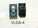 VLDA-4 Carling (ON)/OFF/(ON) double pole momentary rocker switch, independent Green LED Lamp in #2 Position