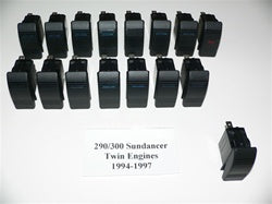 290 300 Sundancer 1994-1997 TWIN ENGINE SWITCH kit including Covers/Actuators