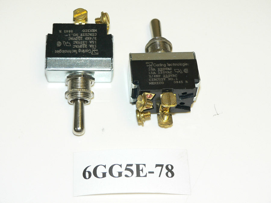 (ON)/ON/OFF Carling Double Pole Chrome Toggle Switch 6GG5E-78 Screw Terminals - IGNITION.