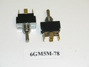 (ON)/OFF/(ON) Carling Double Pole Momentary Chrome Toggle Switch 6GM5M-78 Spade Terminals.