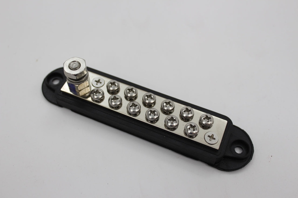 Ground Busbar - 12 Terminal Black