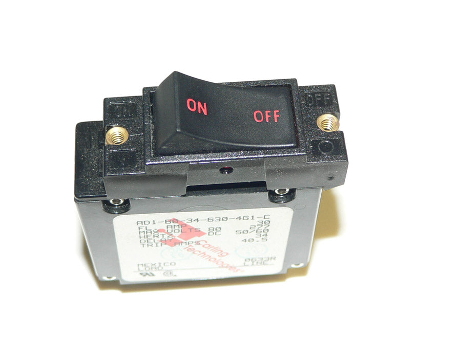AD1 Carling Rocker Circuit Breaker, RED Text Only, Horizontal