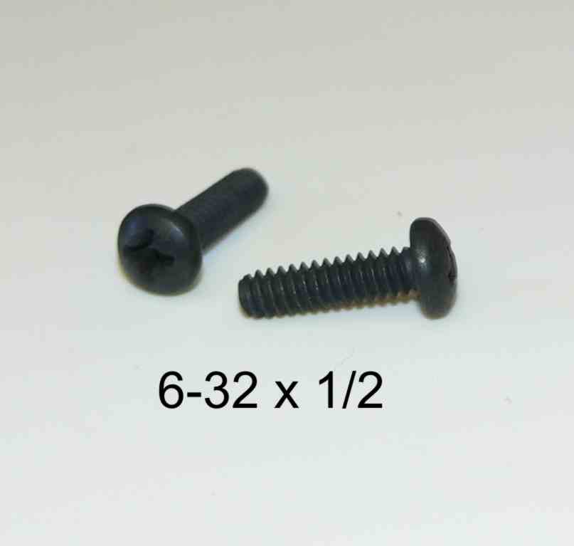 PPMSSSBO6C.5 SCREW 6-32 stainless steel black - phillips head panhead 1/2" overall length (including the head)