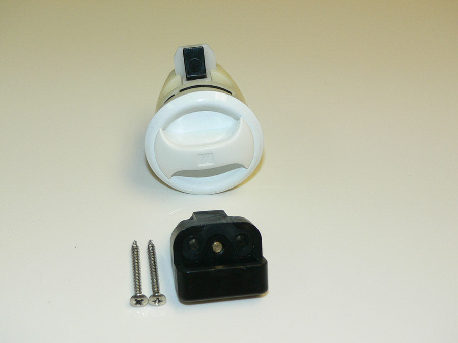 Push to close latch, Novibra, white cup white handle. Type 1 for drawers