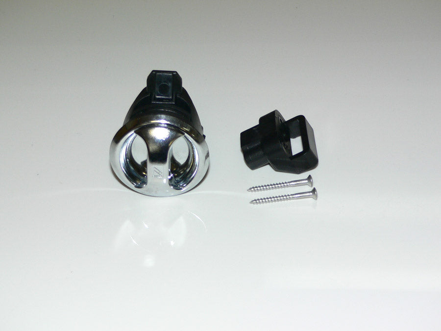 Push to close latch, Novibra, chrome cup chrome handle - Type 2, Door Style