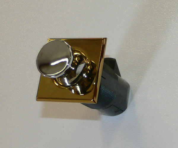 Southco Point Latch Push to Close Square Brass/Chrome