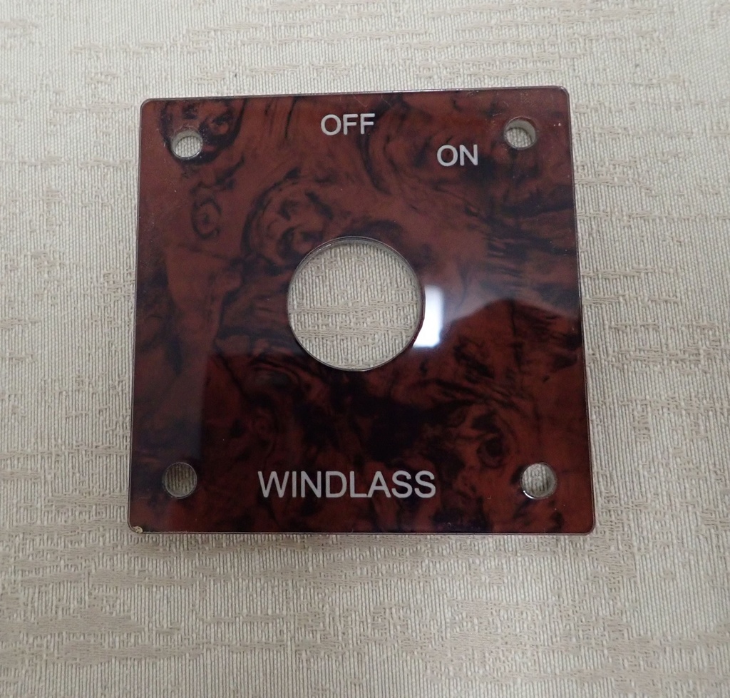 Windlass Main 2 on/off switch panel 3" x 3"