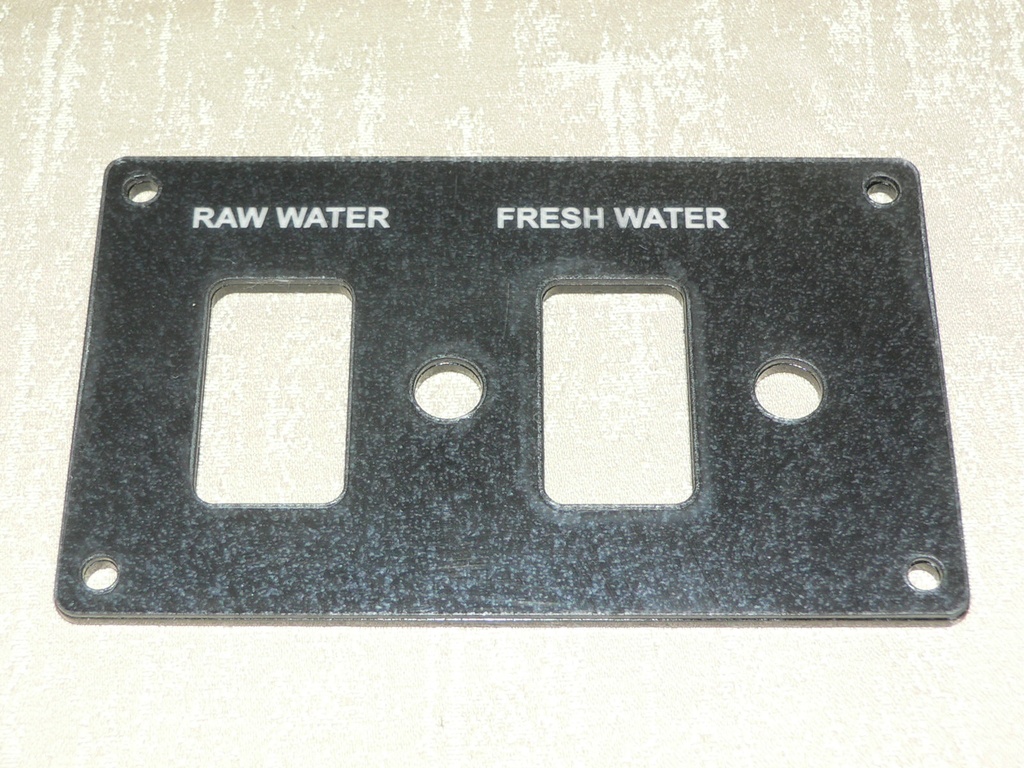 Boston Whaler Water system panel Raw Water, Fresh Water