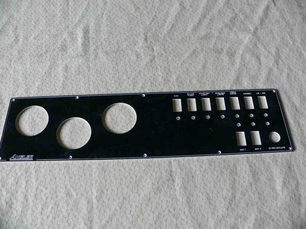 Angler Dash Instrument Panel 28"L bottom, 27-1/2"L top, 7"H.