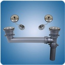 Scandvik Part #10311 Double Drain w/stoppers and baskets