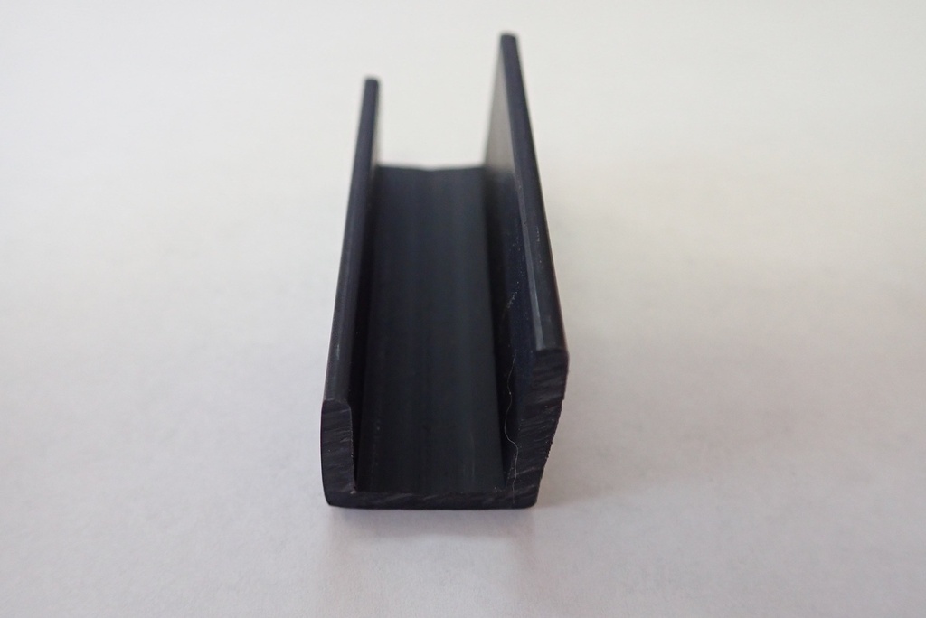 U-Channel Black Plastic Track - unequal