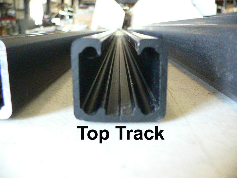 Roller Truck Sliding Door Track - Black Aluminum - Top Track Only