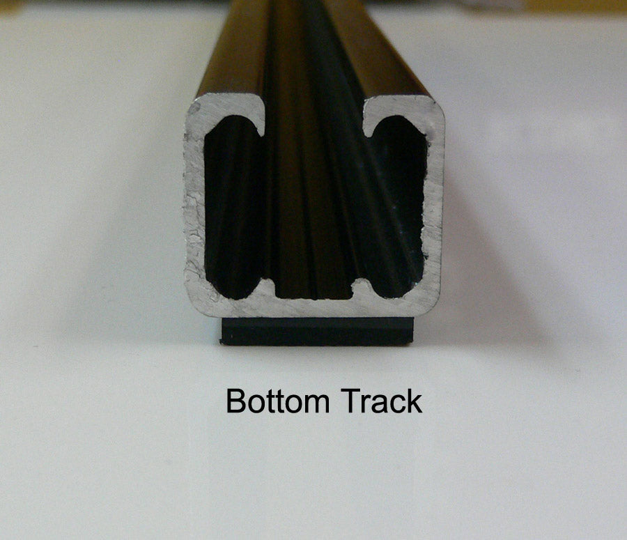 Roller Truck Sliding Door Track & Shim - Black Aluminum - Bottom Track Only