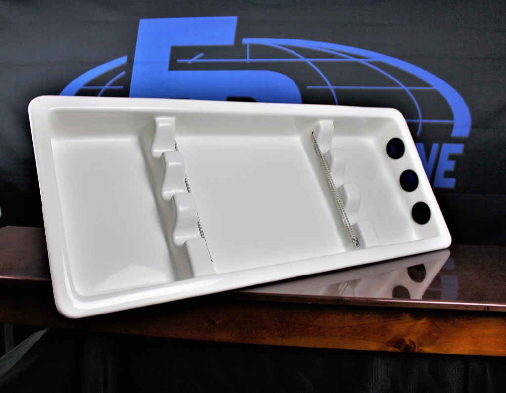 49" Fishing Rod gunnel storage insert - 3 rod - Off White