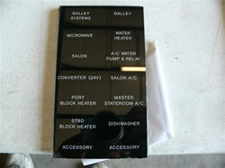 Sea Ray switch circuit breaker identification panel plate 1627256