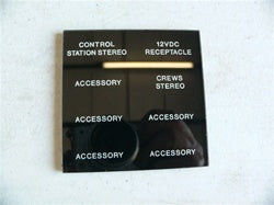 Sea Ray switch circuit breaker identification panel plate 1628213